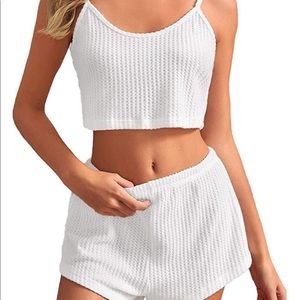 Lounge wear Crop Tank Top and Shorts Pajamas Set